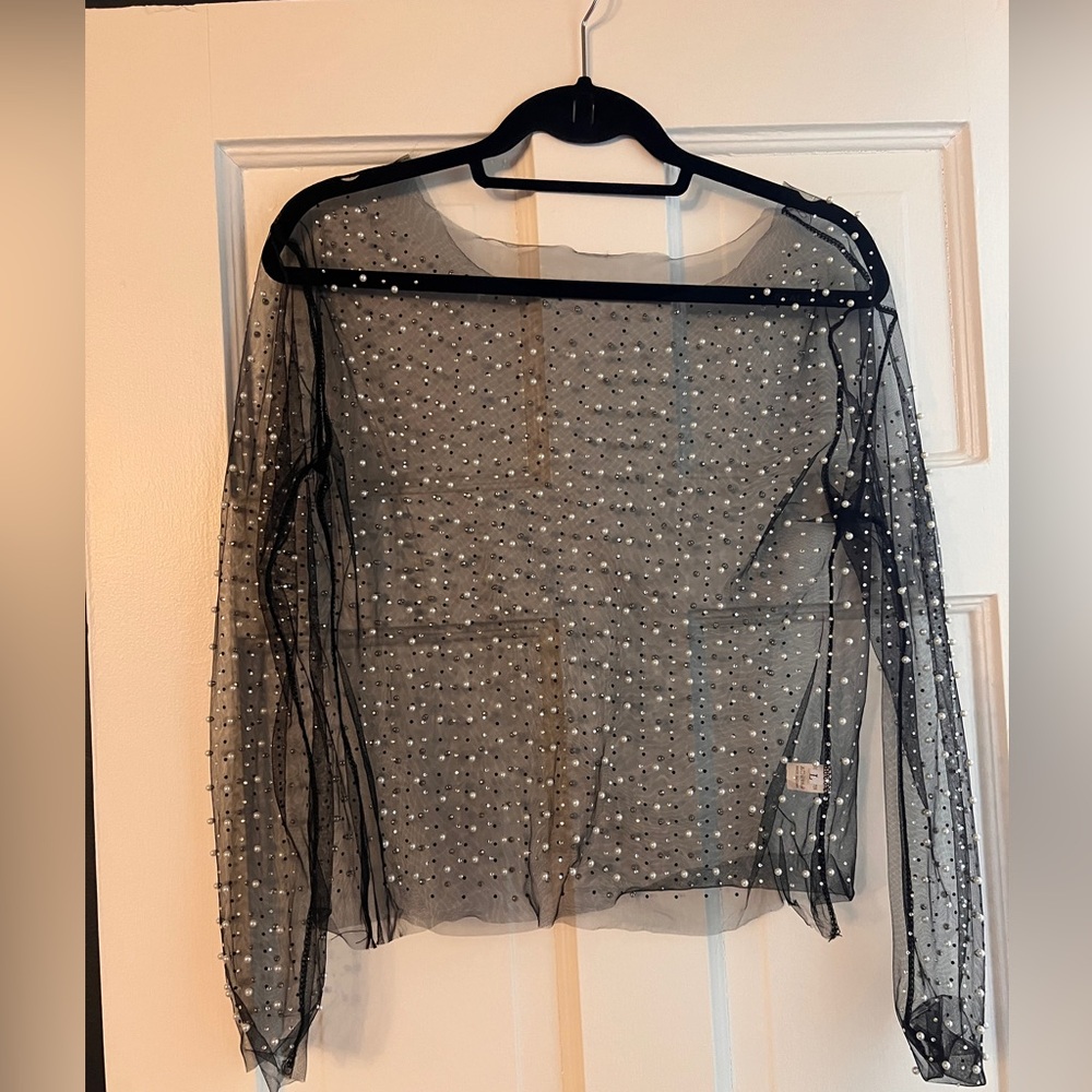 Sheer jeweled top